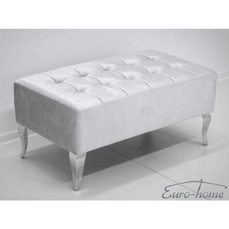 EUH - Puff 008 ezüst, kristályokkal díszített