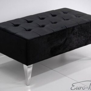 EUH - Puff 008 fekete, kristályokkal díszített