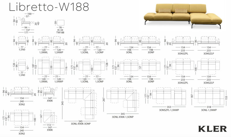 KLER - Libretto sarok ülőgarnitúra