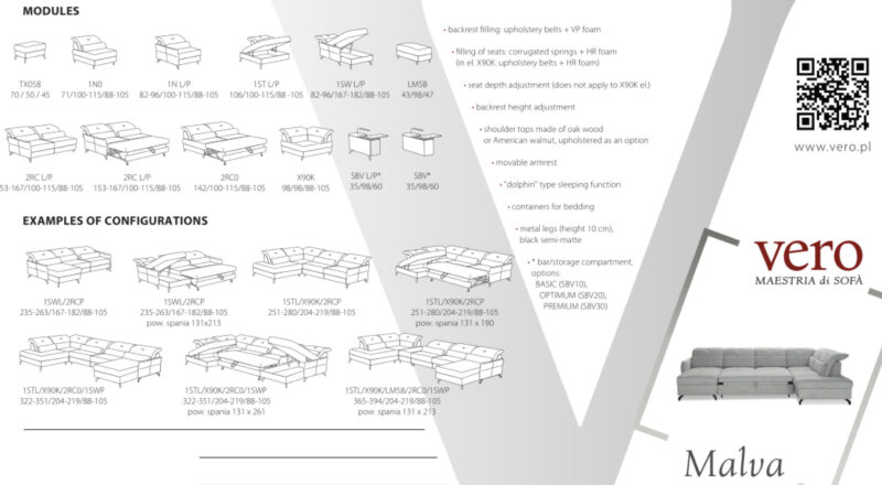 Vero - Malva sarok ülőgarnitúra