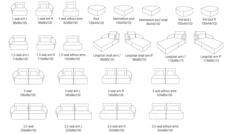 Passe Partout - Mostera moduláris ülőgarnitúra