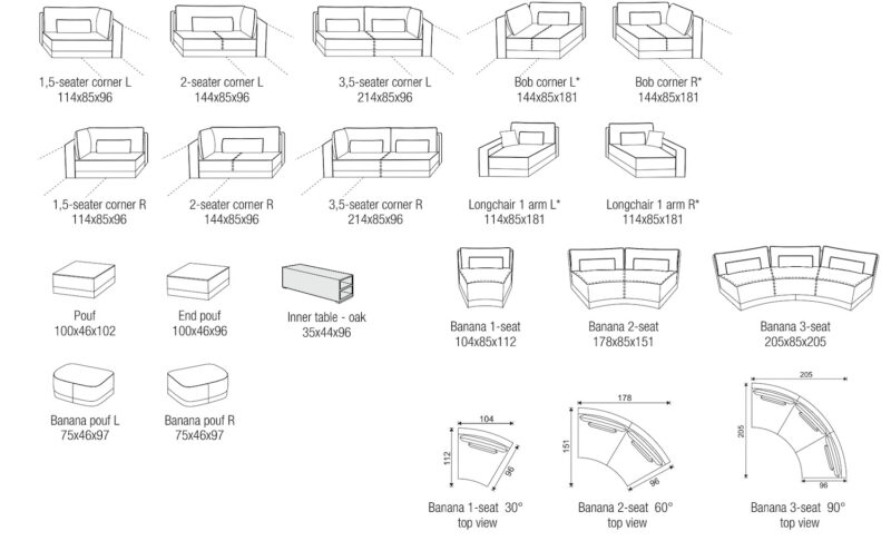 Passe Partout - Pommeline moduláris ülőgarnitúra