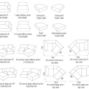 Passe Partout - Saki moduláris ülőgarnitúra