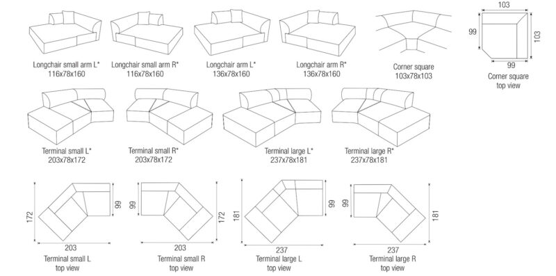 Passe Partout - Saki moduláris ülőgarnitúra