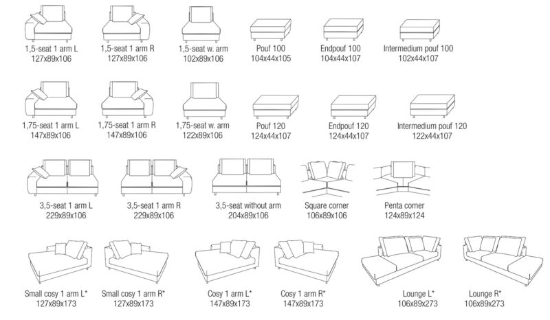 Passe Partout - Zola moduláris ülőgarnitúra