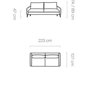 WER - Glossy Sofa kanapéágy / ülőgarnitúra