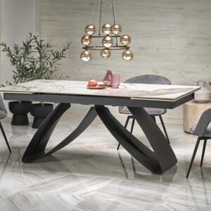 Hal-Hilario fehér vagy fekete kihúzható asztal 180-260cm-ig bővíthető