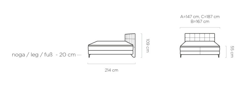 WER - Adel boxspring franciaágy