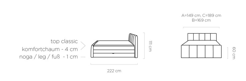 WER - Fresco boxspring franciaágy
