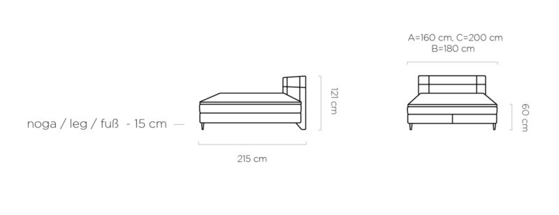 WER - Lucio boxspring franciaágy