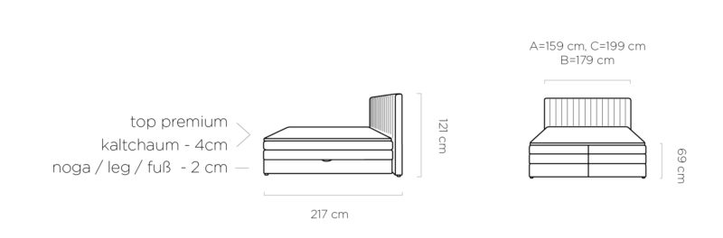 WER - Minola boxspring franciaágy