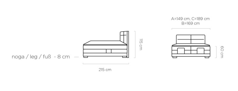 WER - Valsen boxspring franciaágy motoros relax funkcióval