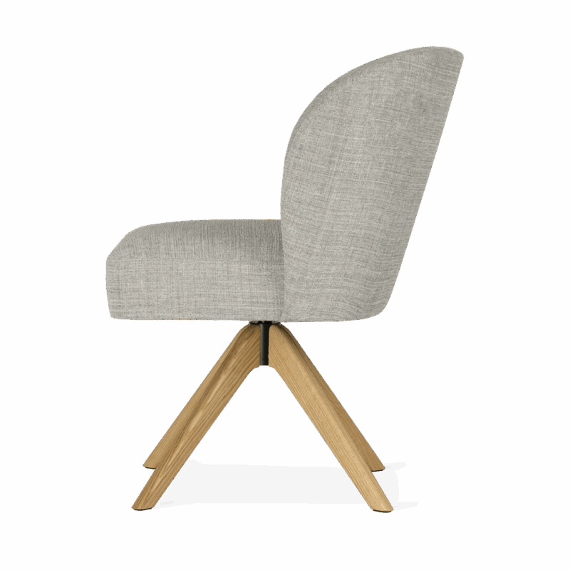 SHELLY SUPREME WOOD étkezőszék | táskarugós forgó étkezőszék, választható szövet / natúr tölgy lábbal
