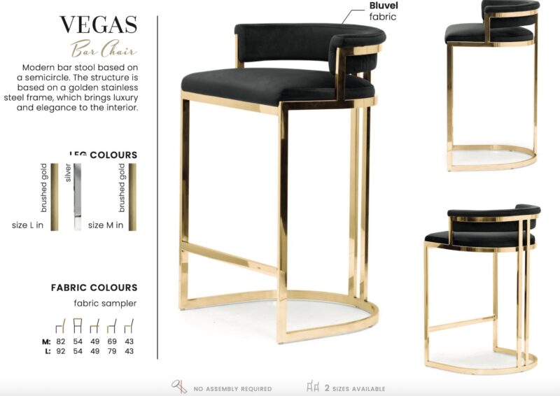 VEGAS bárszék I választható szövet / lábszín I 2 féle méret