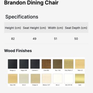 BRANDON szék I tömörfa I választható szövet / lábszín