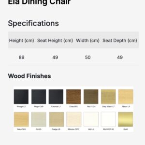 ELA szék I tömörfa I választható szövet / lábszín