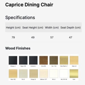 CAPRICE szék I tömörfa I választható szövet / lábszín