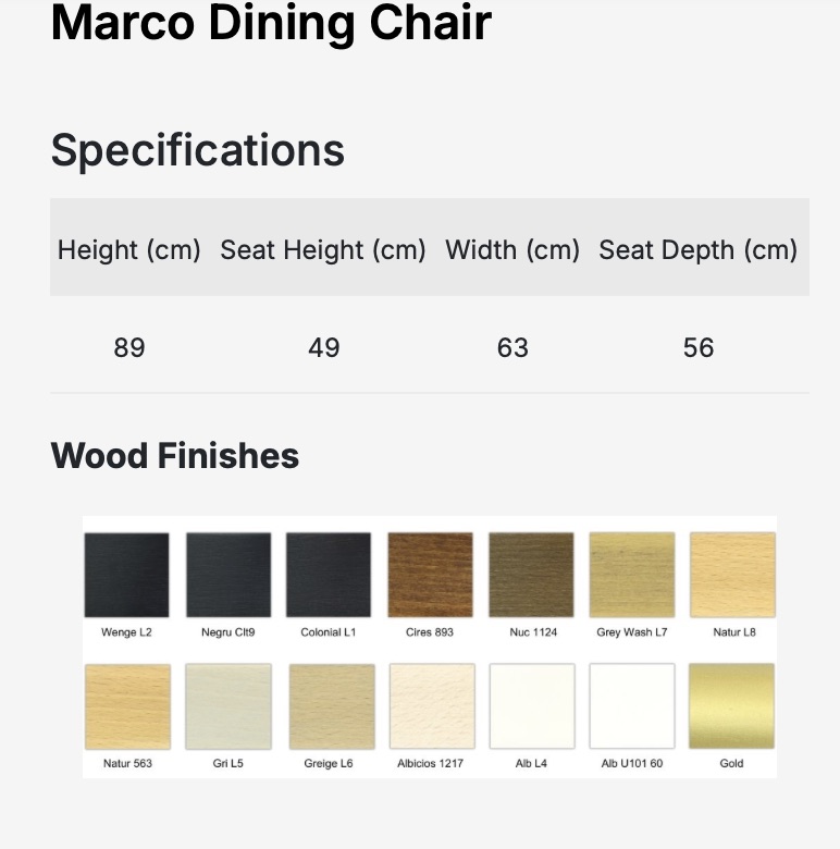 MARCO szék I tömörfa I választható szövet / lábszín