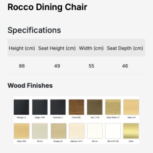 Screenshot ROCCO szék I tömörfa I választható szövet / lábszín